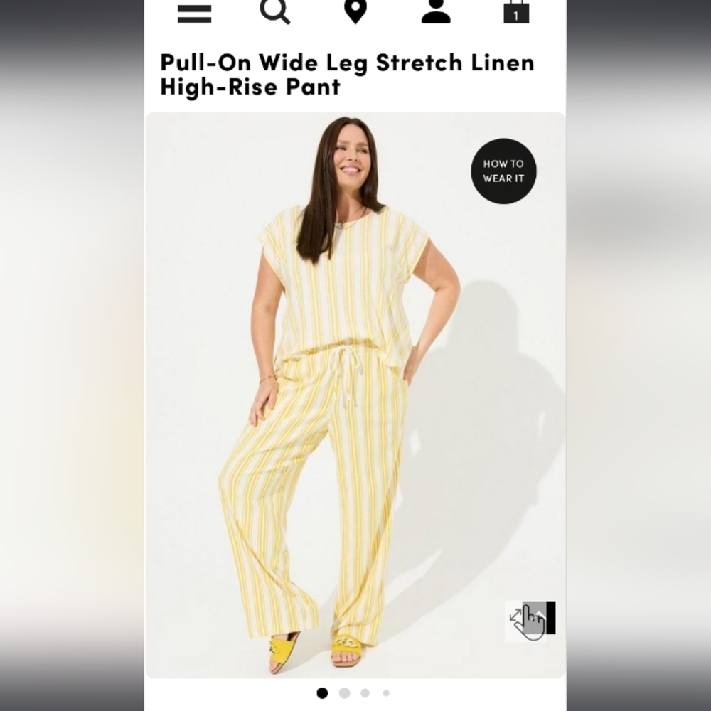 NWT Size 0 Torrid Sunny Striped Wide Leg Pants - Picture 6 of 8